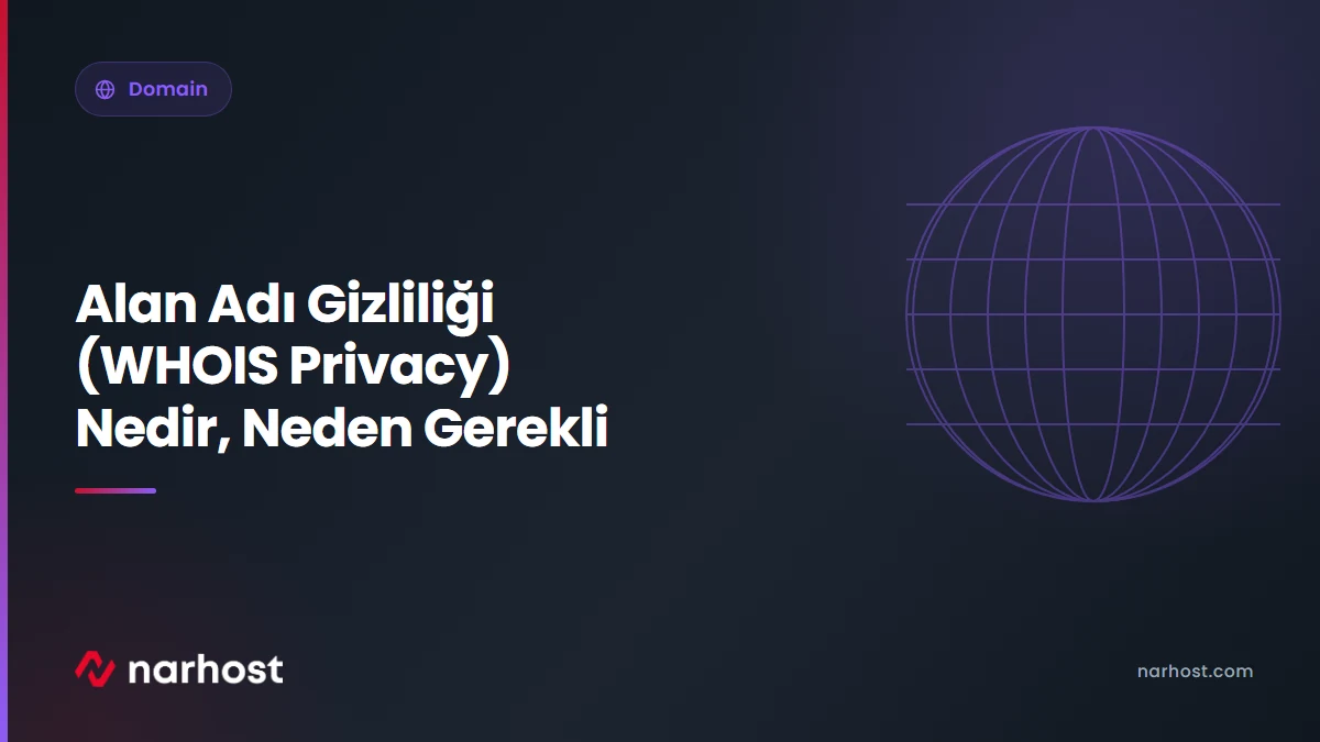 Alan Adı Gizliliği (WHOIS Privacy) Nedir, Neden Gerekli — Narhost Domain rehberi kapak görseli