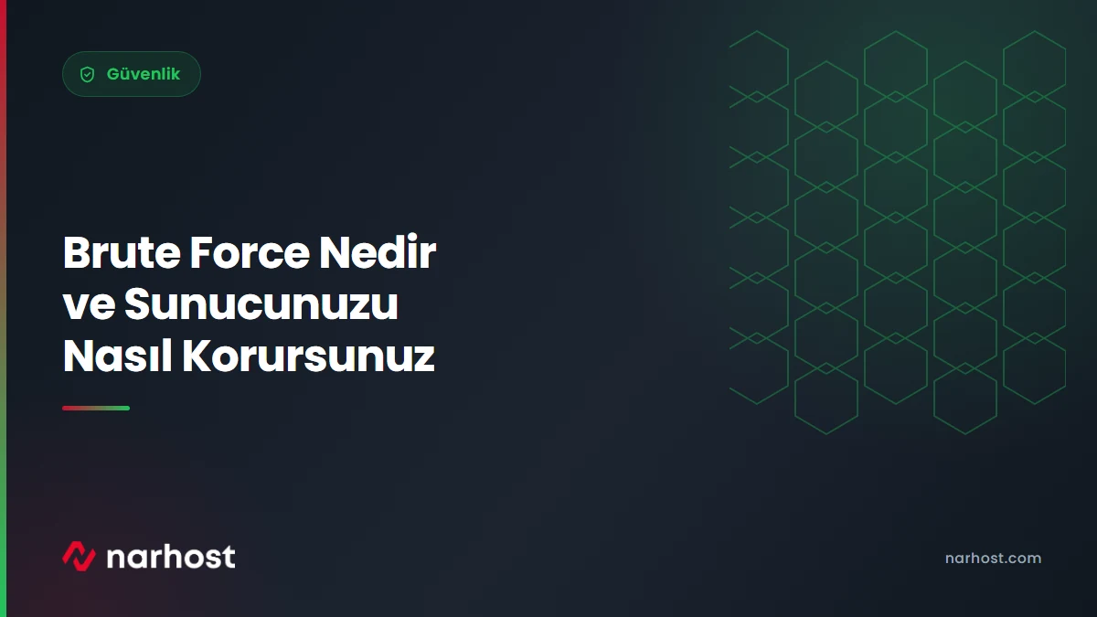 Brute Force Nedir ve Sunucunuzu Nasıl Korursunuz — Narhost Güvenlik rehberi kapak görseli