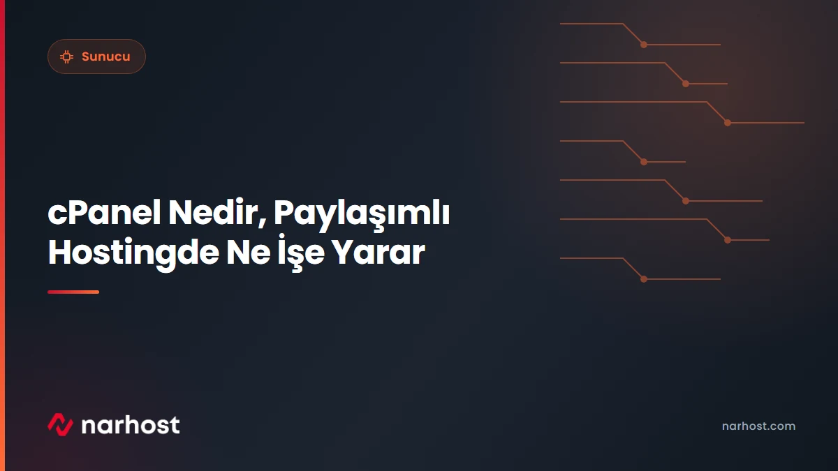 cPanel Nedir, Paylaşımlı Hostingde Ne İşe Yarar — Narhost Sunucu rehberi kapak görseli