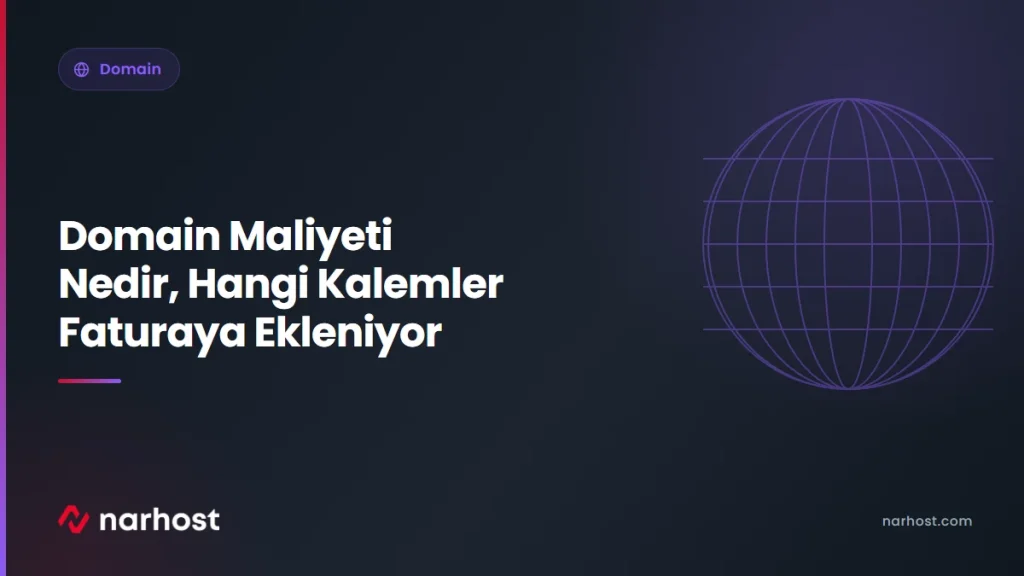 Domain Maliyeti Nedir, Hangi Kalemler Faturaya Ekleniyor — Narhost Domain rehberi kapak görseli