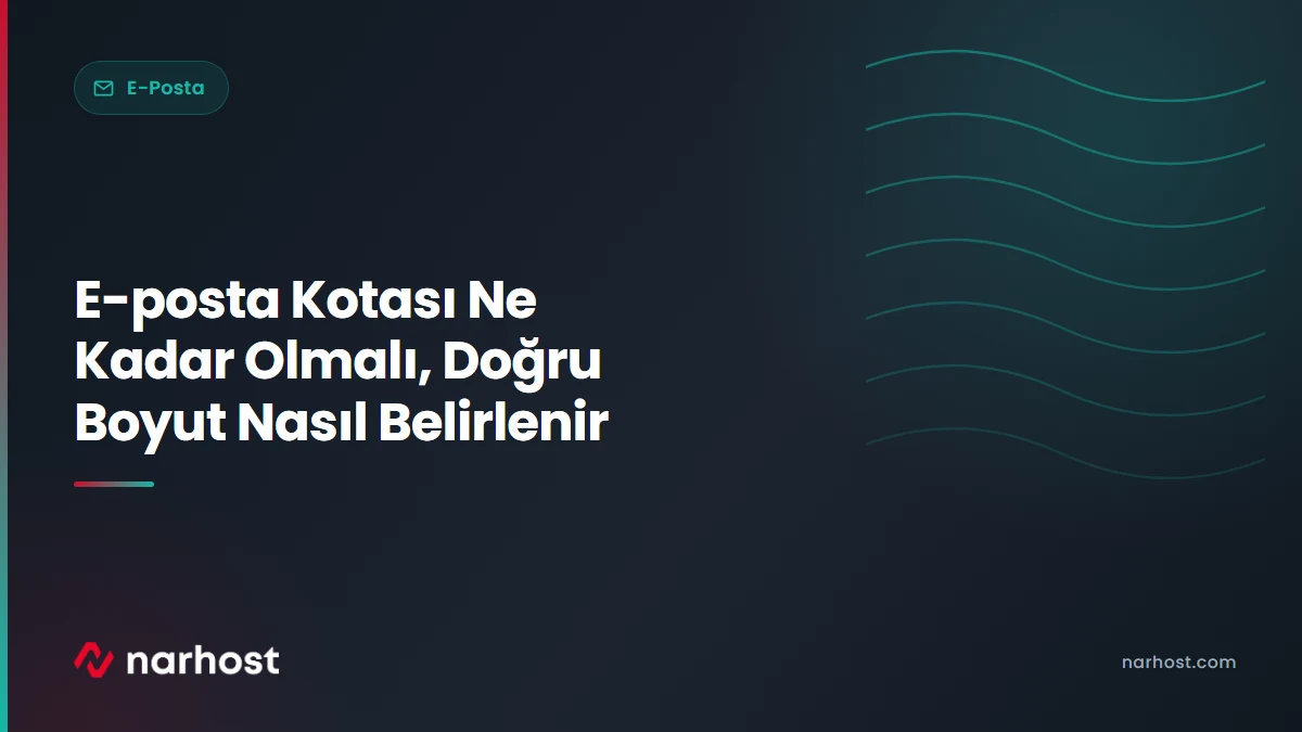 E-posta Kotası Ne Kadar Olmalı, Doğru Boyut Nasıl Belirlenir — Narhost E-Posta rehberi kapak görseli