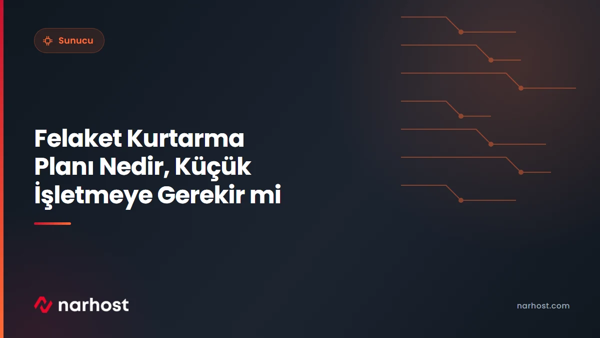 Felaket Kurtarma Planı Nedir, Küçük İşletmeye Gerekir mi — Narhost Sunucu rehberi kapak görseli