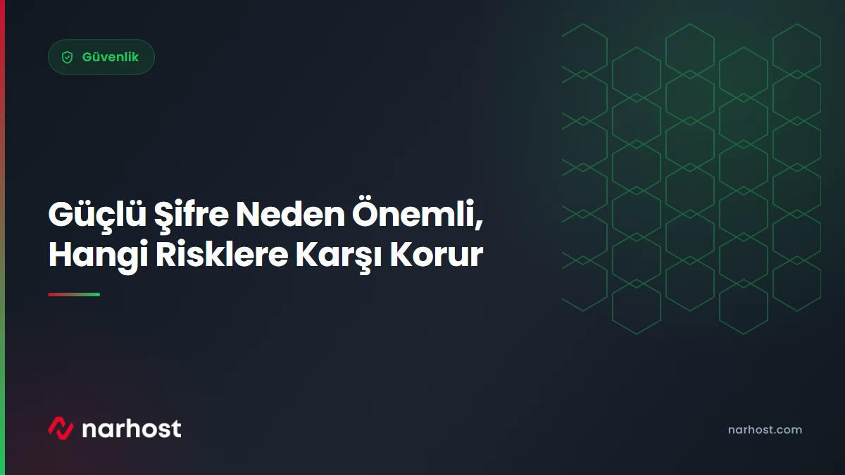 Güçlü Şifre Neden Önemli, Hangi Risklere Karşı Korur — Narhost Güvenlik rehberi kapak görseli