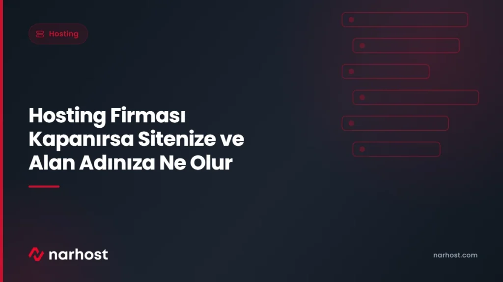 Hosting Firması Kapanırsa Sitenize ve Alan Adınıza Ne Olur — Narhost Hosting rehberi kapak görseli