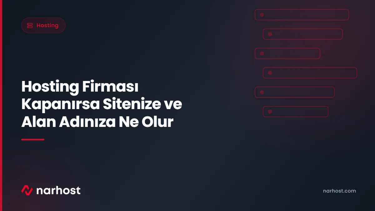 Hosting Firması Kapanırsa Sitenize ve Alan Adınıza Ne Olur — Narhost Hosting rehberi kapak görseli