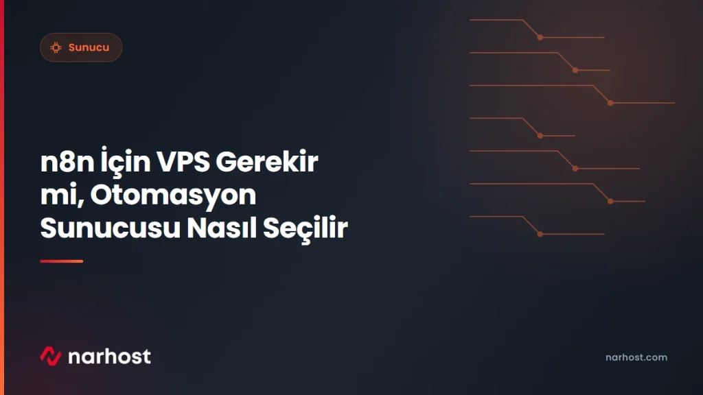 n8n İçin VPS Gerekir mi, Otomasyon Sunucusu Nasıl Seçilir — Narhost Sunucu rehberi kapak görseli
