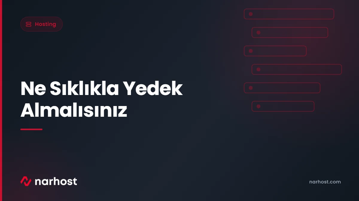 Ne Sıklıkla Yedek Almalısınız — Narhost Hosting rehberi kapak görseli