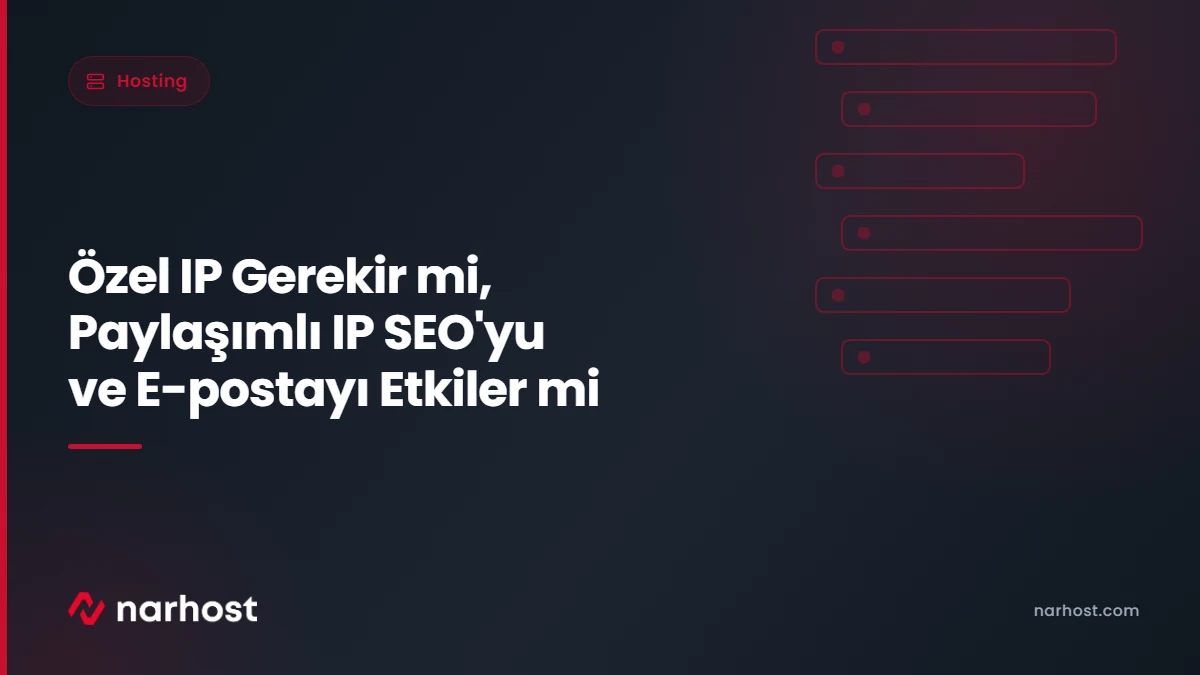 Özel IP Gerekir mi, Paylaşımlı IP SEO'yu ve E-postayı Etkiler mi — Narhost Hosting rehberi kapak görseli