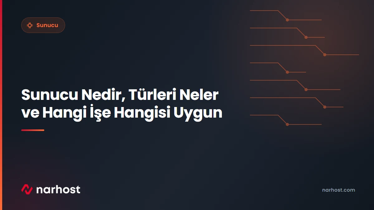 Sunucu Nedir, Türleri Neler ve Hangi İşe Hangisi Uygun — Narhost Sunucu rehberi kapak görseli