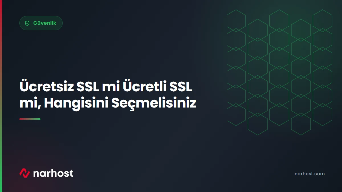 Ücretsiz SSL mi Ücretli SSL mi, Hangisini Seçmelisiniz — Narhost Güvenlik rehberi kapak görseli