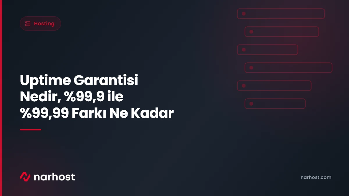 Uptime Garantisi Nedir, ,9 ile ,99 Farkı Ne Kadar — Narhost Hosting rehberi kapak görseli