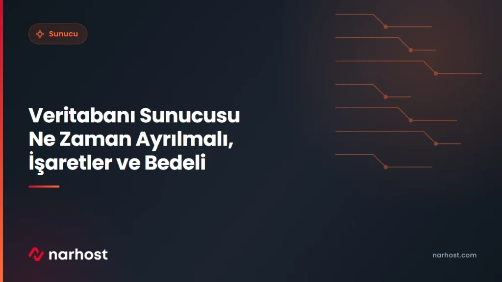 Veritabanı Sunucusu Ne Zaman Ayrılmalı, İşaretler ve Bedeli — Narhost Sunucu rehberi kapak görseli