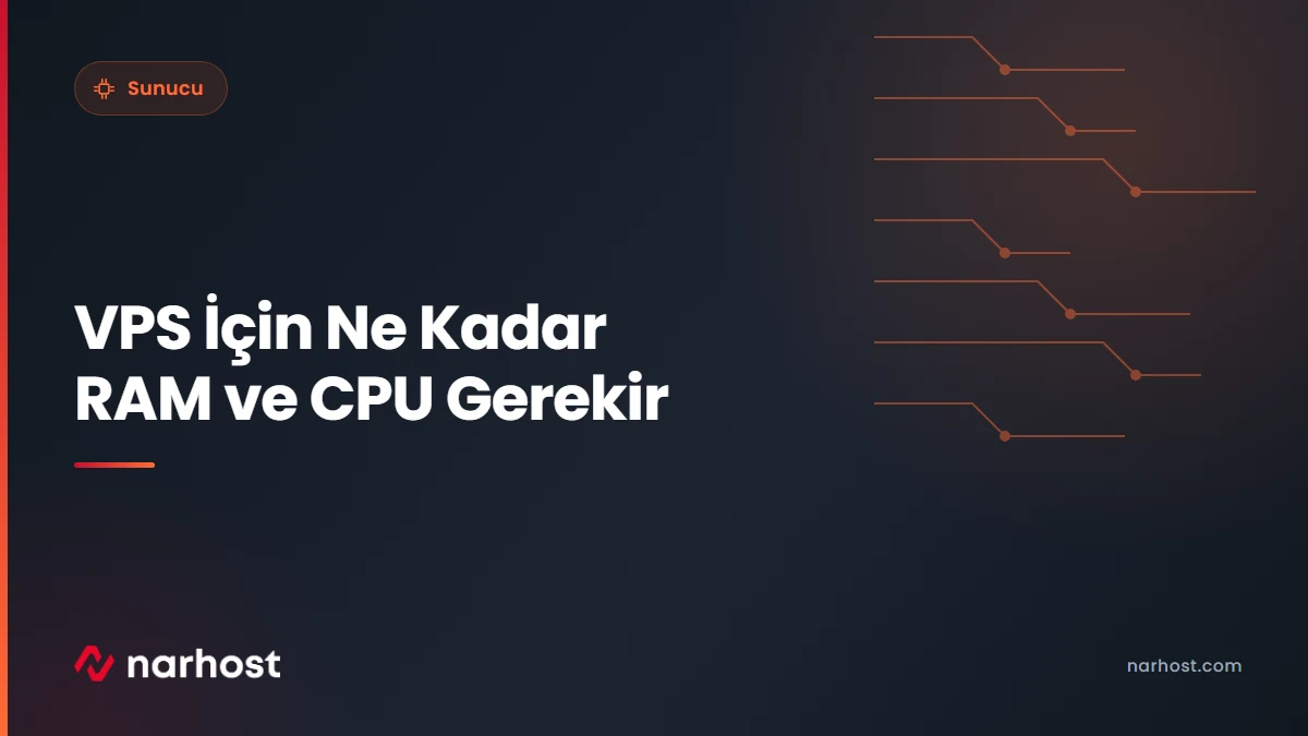 VPS İçin Ne Kadar RAM ve CPU Gerekir — Narhost Sunucu rehberi kapak görseli