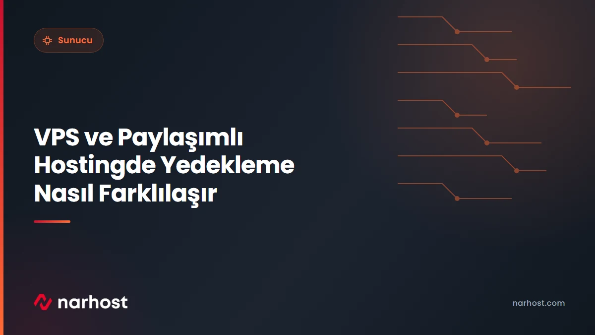 VPS ve Paylaşımlı Hostingde Yedekleme Nasıl Farklılaşır — Narhost Sunucu rehberi kapak görseli